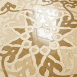 Узоры на полу во внутреннем зале Памятного знака, где хранится самый большой в мире печатный Коран